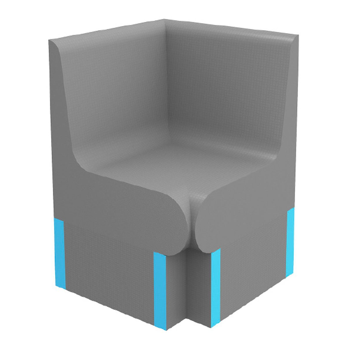 Radiant Thermasheet Curved Corner Shower Seat With Back 600 X 600 X 870MM