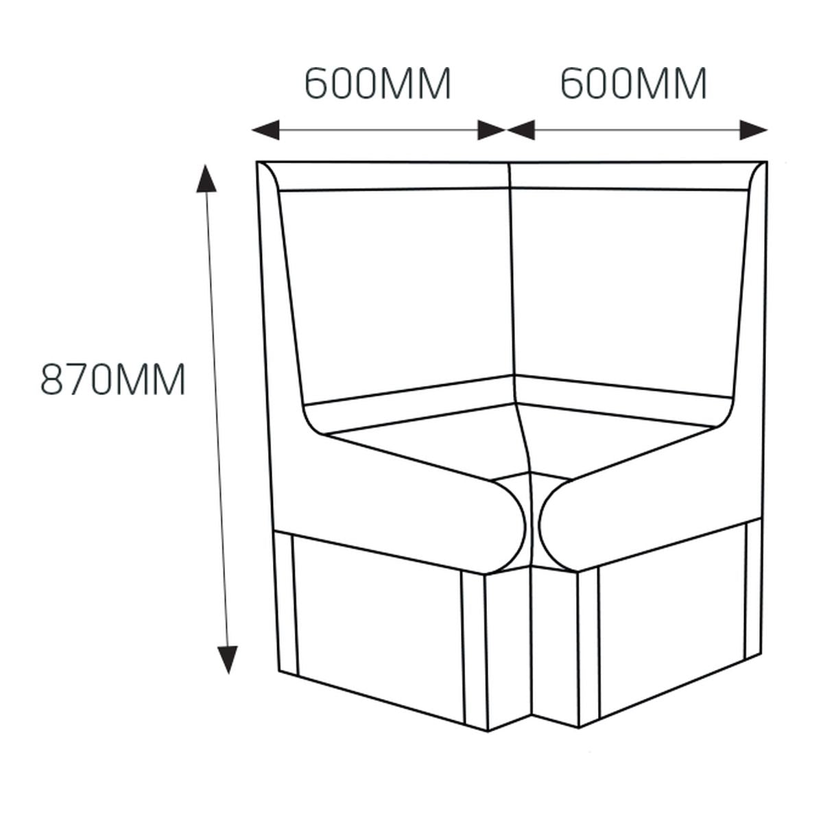 Radiant Thermasheet Curved Corner Shower Seat With Back 600 X 600 X 870MM