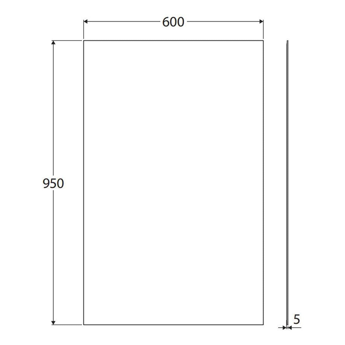 Fienza Pencil Edge Rectangular Mirror, 600 x 950mm