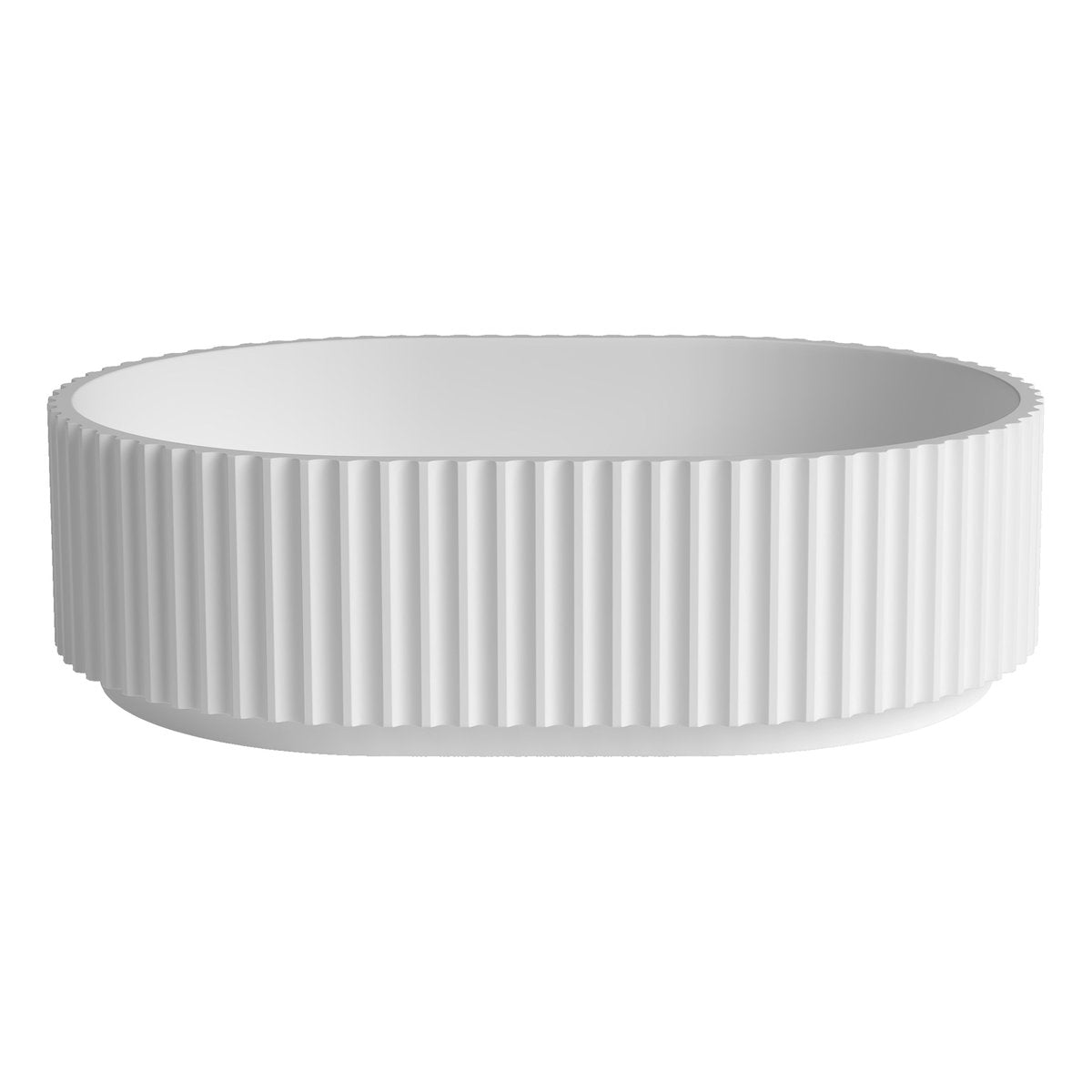 Otti Celine Oval Fluted Solid Surface 480x345x140 Matte White Basin NF