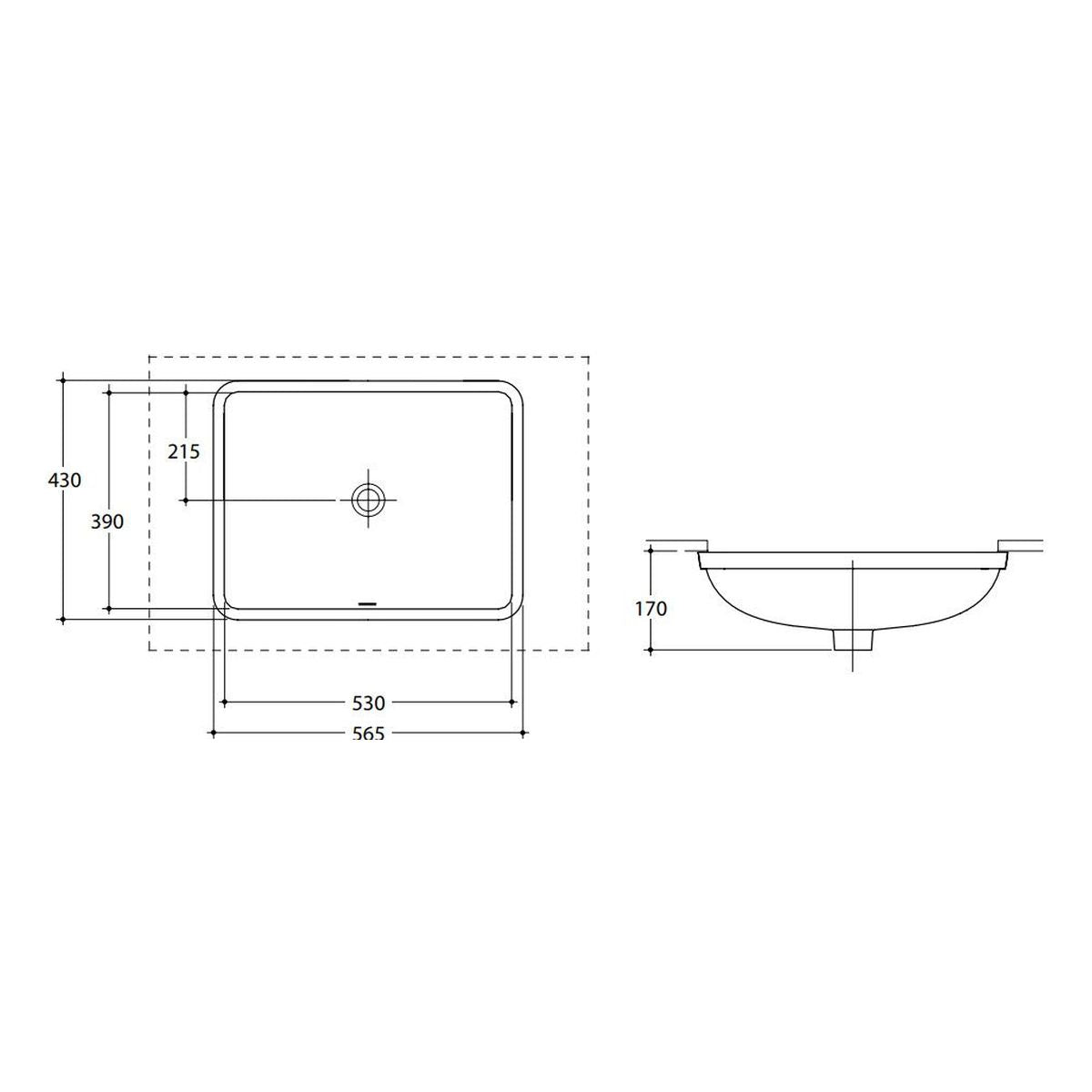 Studio Bagno Sotto Rectangular Undercounter Basin