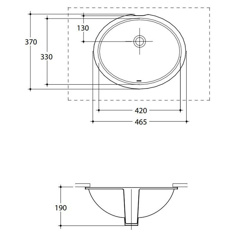 Studio Bagno Sotto Oval Gloss White Undercounter Basin