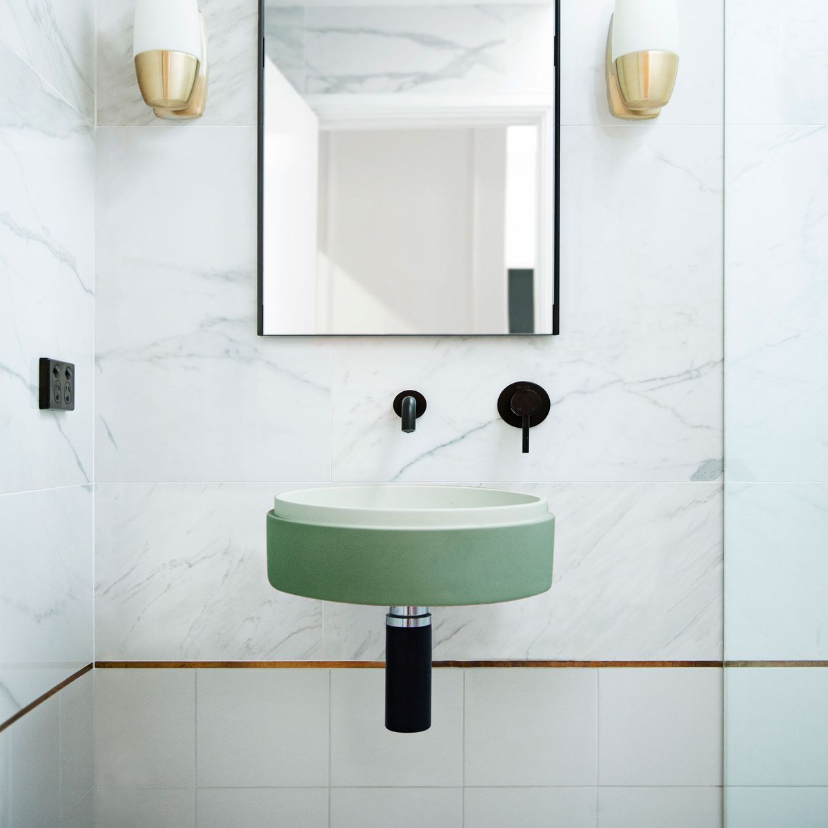 Nood Wall Mount Stepp Circle Basin in Mint