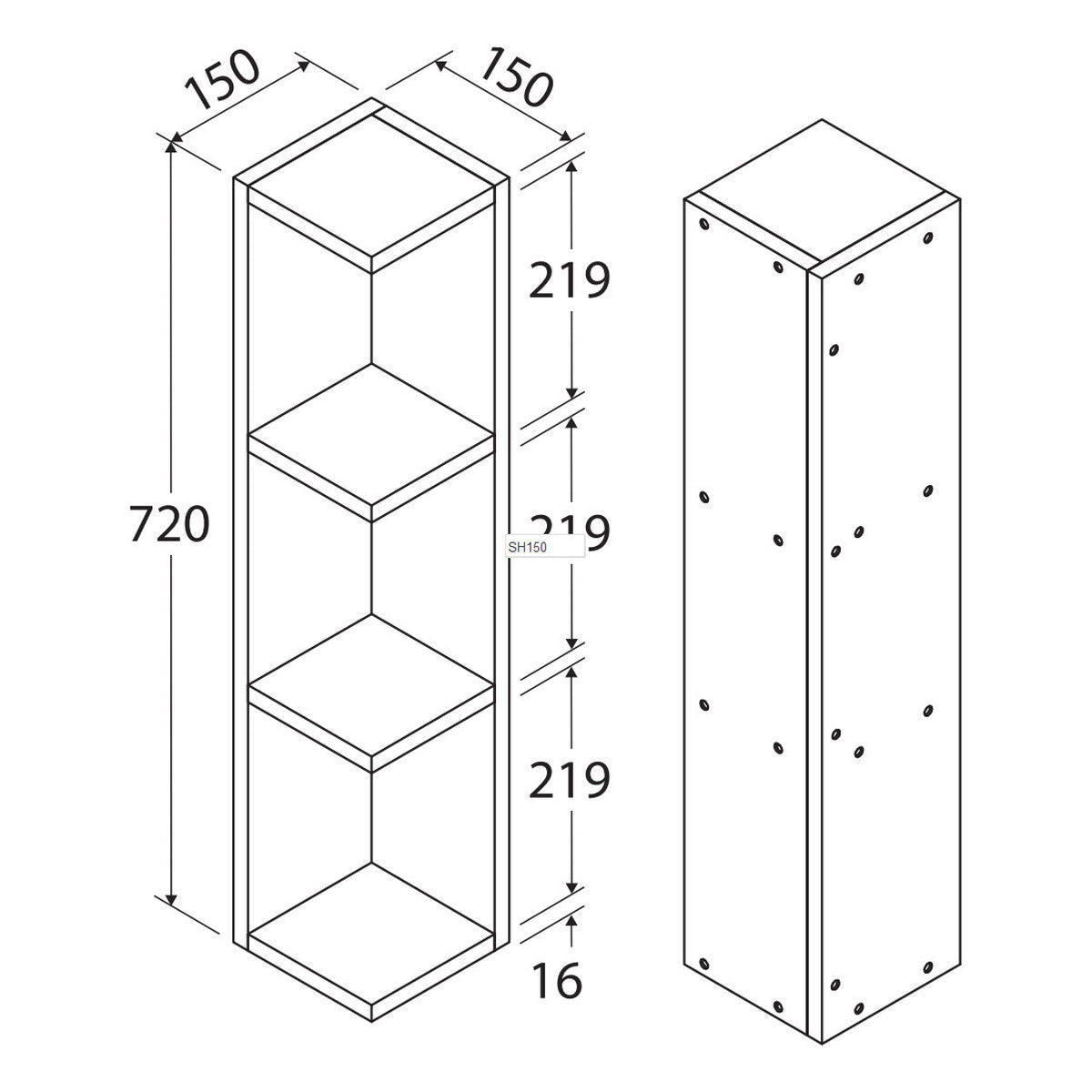 Fienza Side Shelf For Mirror Cabinets