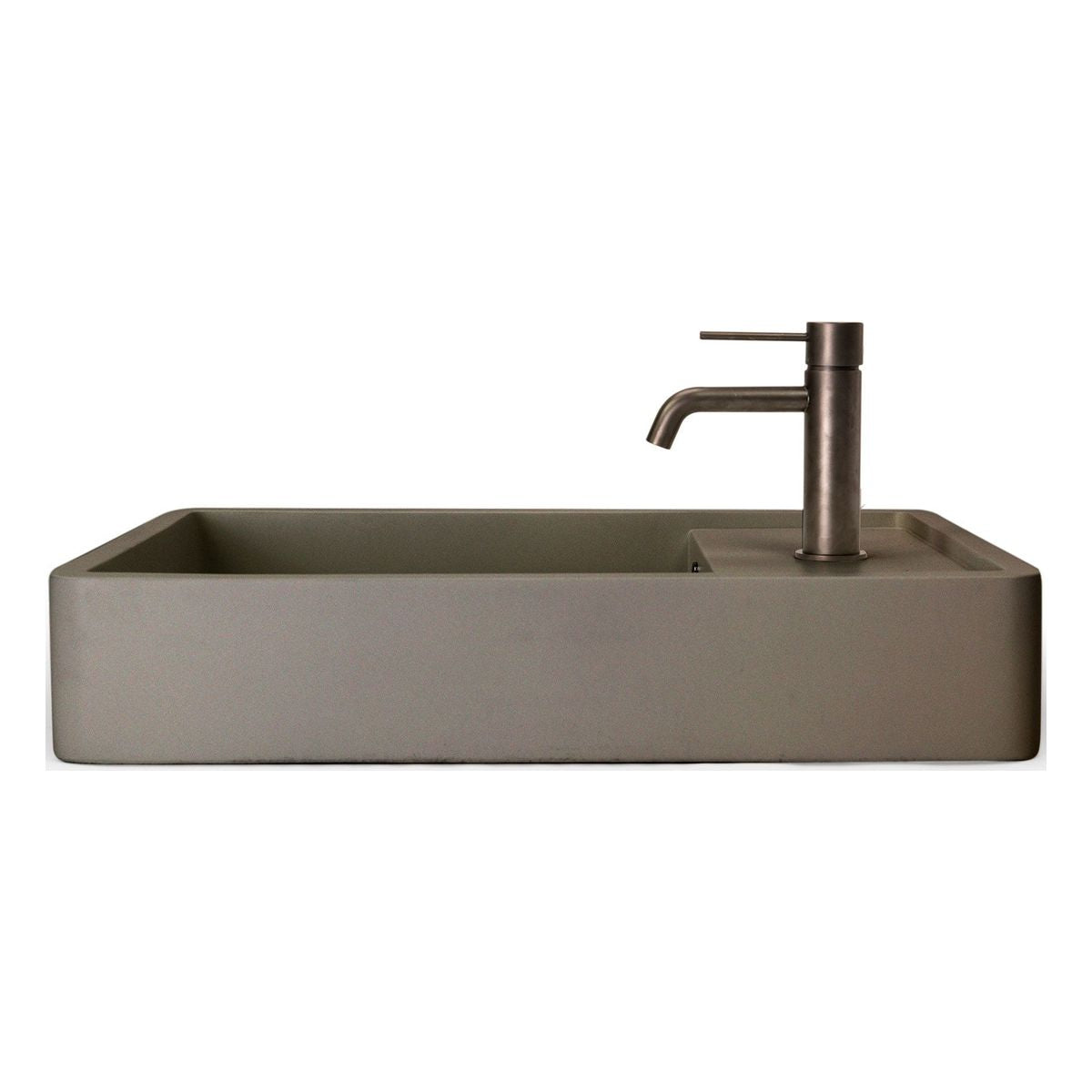 Nood Surface Mount Shelf 03 Basin in With Tap Hole/ No Overflow in Mid Tone Grey