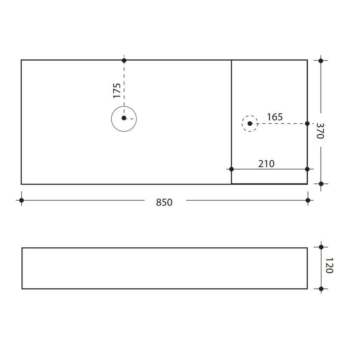 Studio Bagno Shard X 85 Bench Basin - 1 Taphole