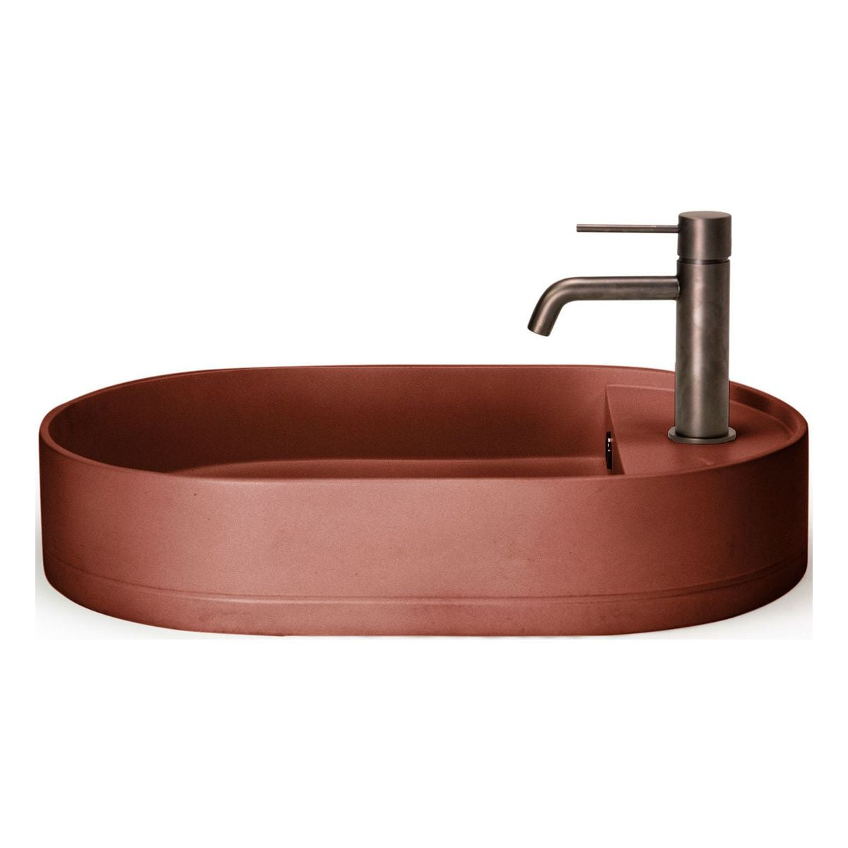 Nood Surface Mount Shelf Oval Basin in With Taphole/ No Overflow in Clay