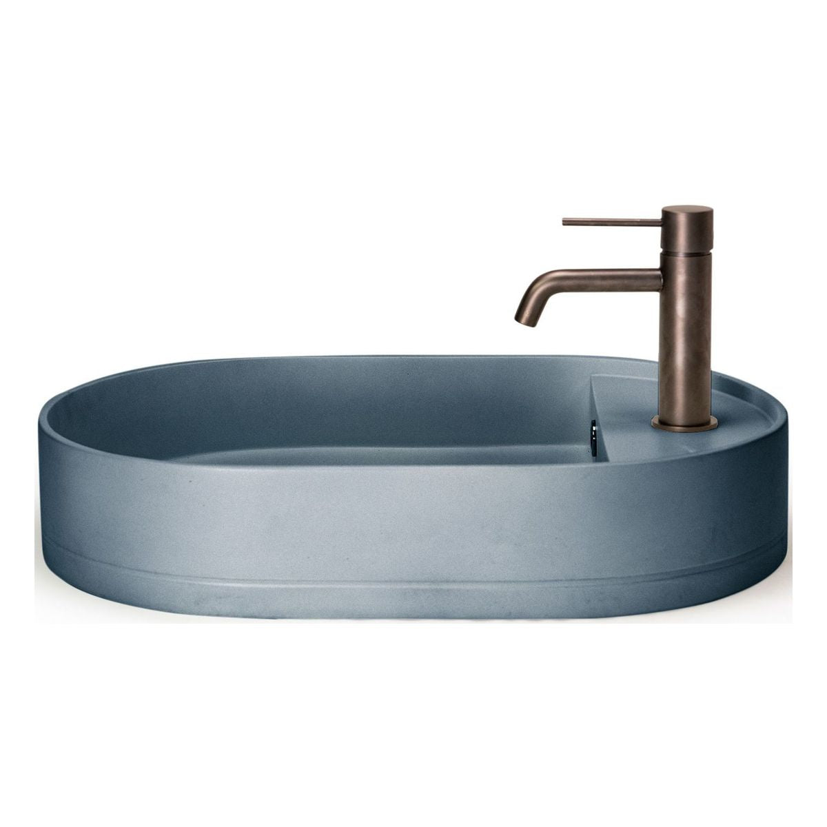 Nood Surface Mount Shelf Oval Basin in With Taphole/ No Overflow in Copan Blue