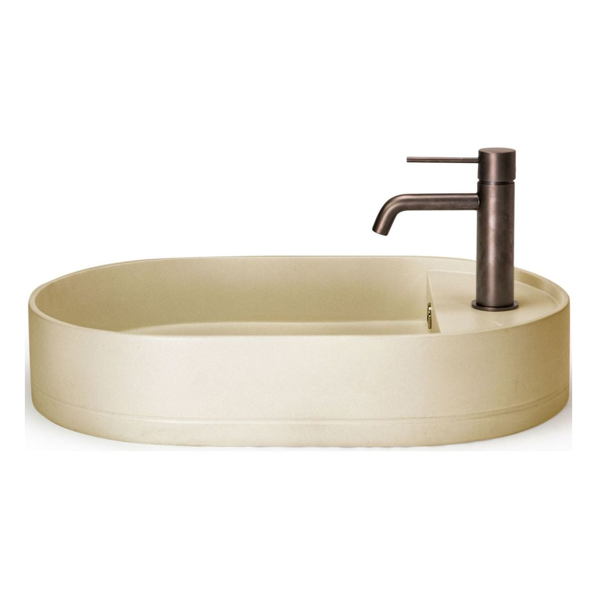 Nood Surface Mount Shelf Oval Basin in With Taphole/ No Overflow in Custard