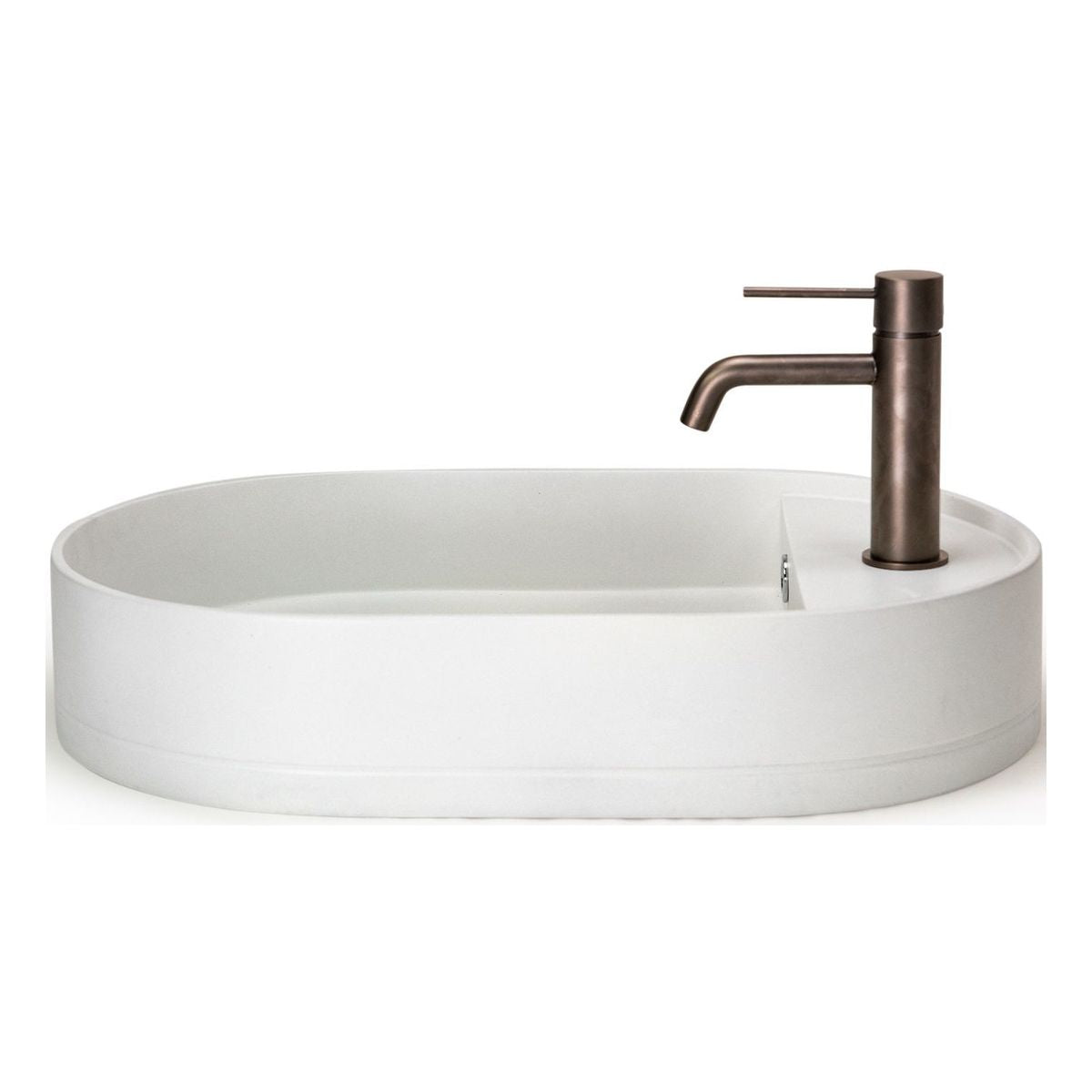 Nood Surface Mount Shelf Oval Basin in With Taphole/ No Overflow in Ivory