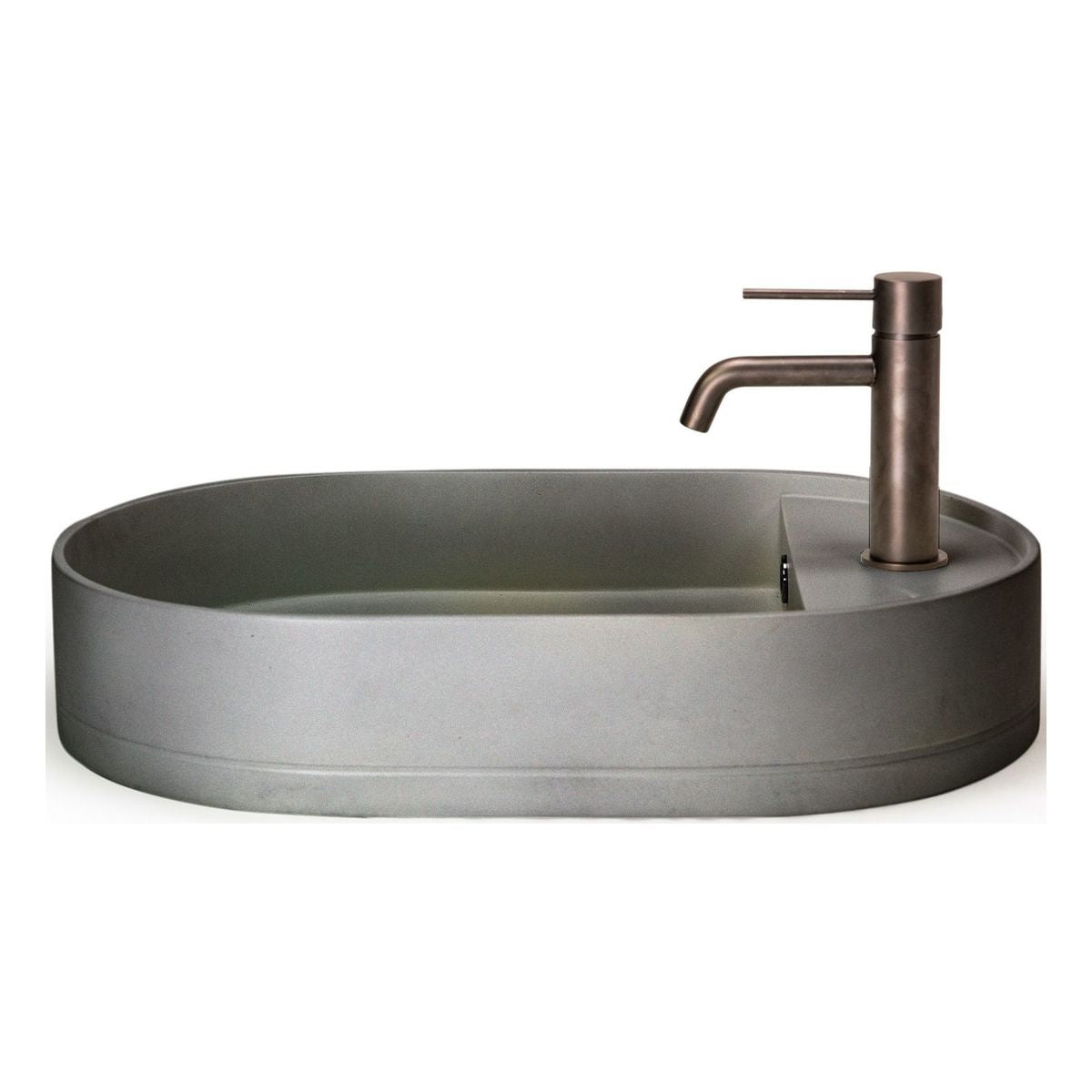 Nood Surface Mount Shelf Oval Basin in With Taphole/ No Overflow in Mid Tone Grey