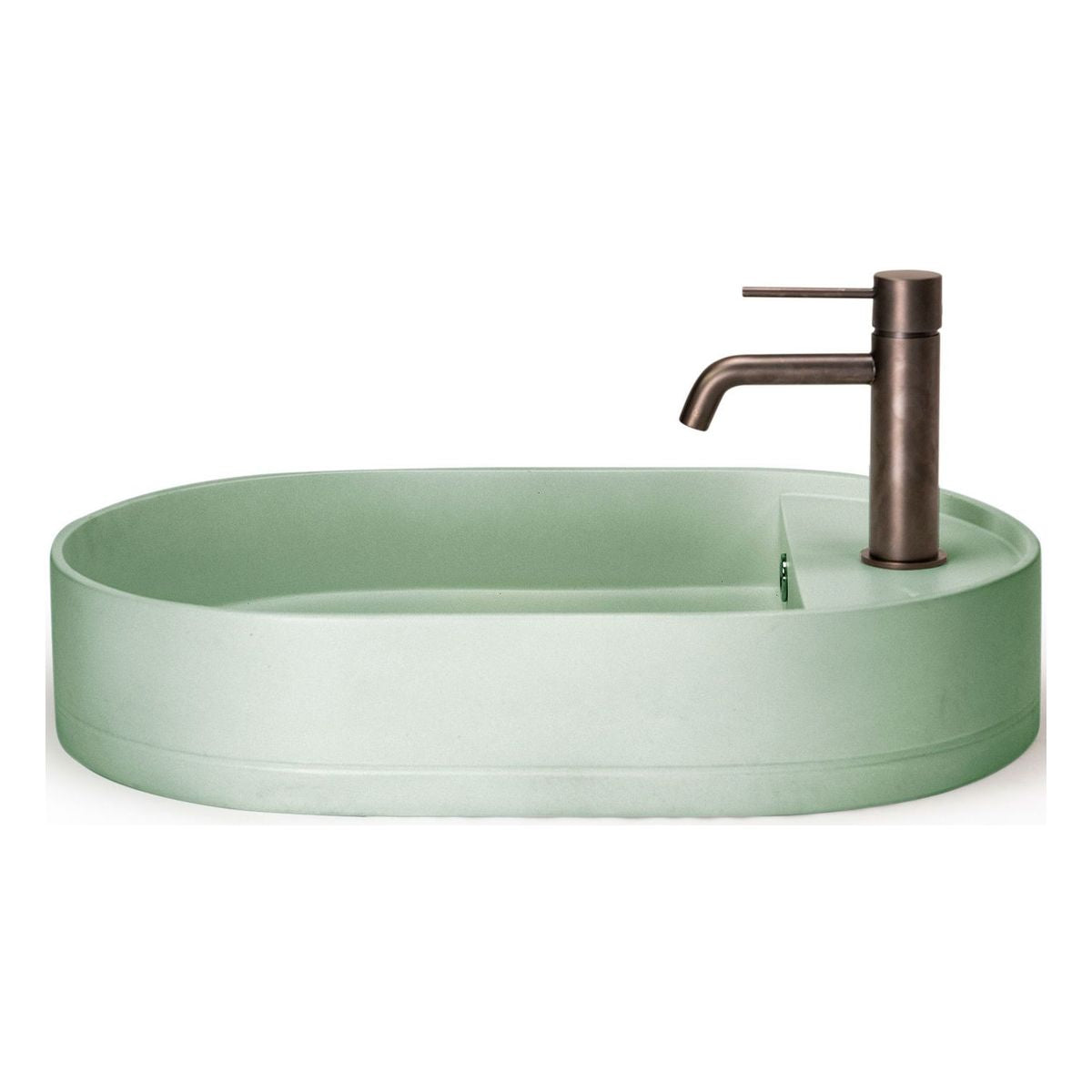 Nood Surface Mount Shelf Oval Basin in With Taphole/ No Overflow in Mint