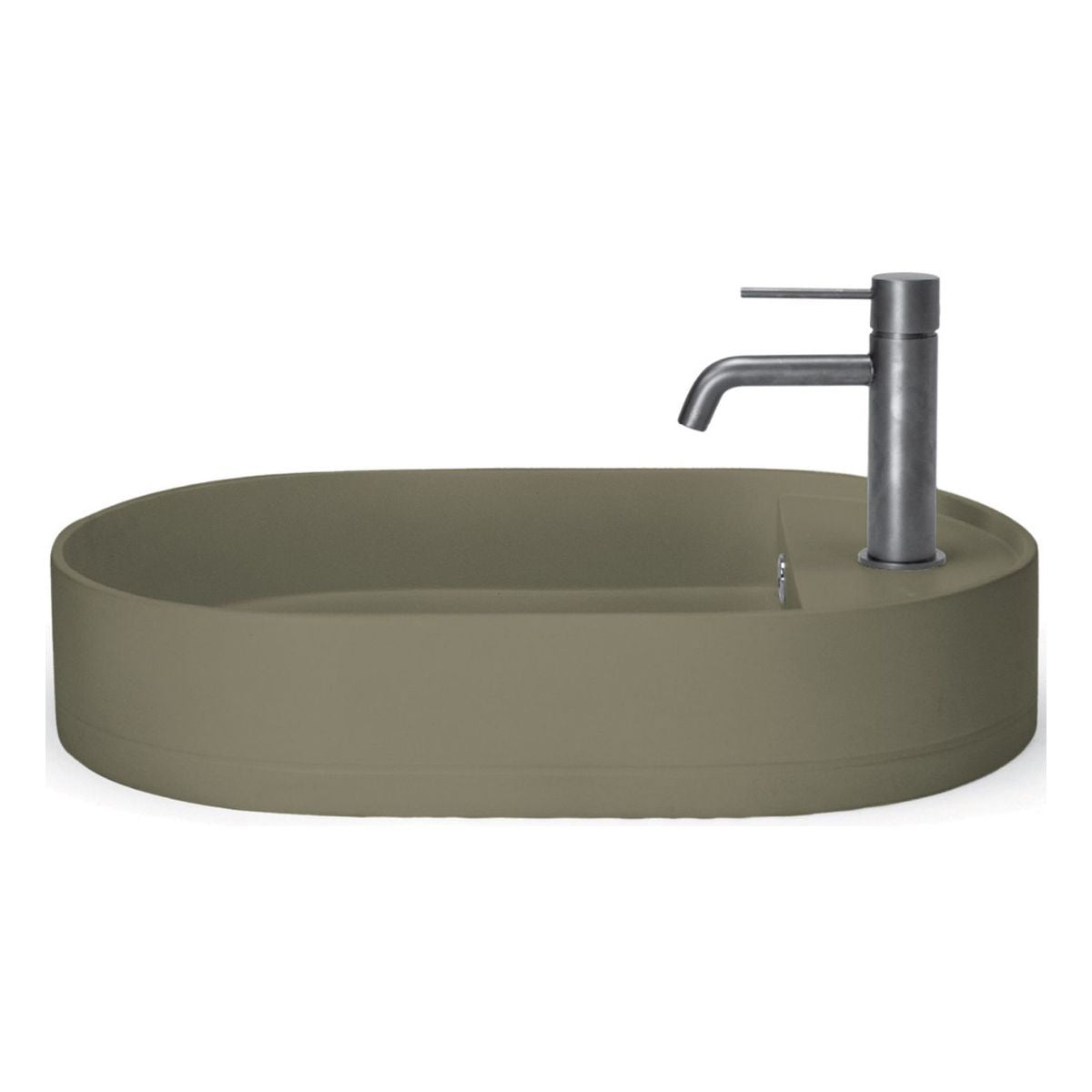 Nood Surface Mount Shelf Oval Basin in With Taphole/ No Overflow in Olive