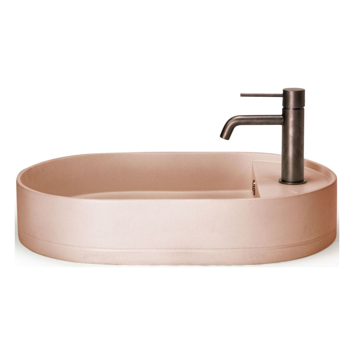 Nood Surface Mount Shelf Oval Basin in With Taphole/ No Overflow in Pastel Peach
