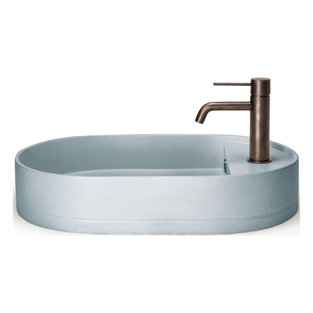 Nood Surface Mount Shelf Oval Basin in With Taphole/ No Overflow in Powder Blue