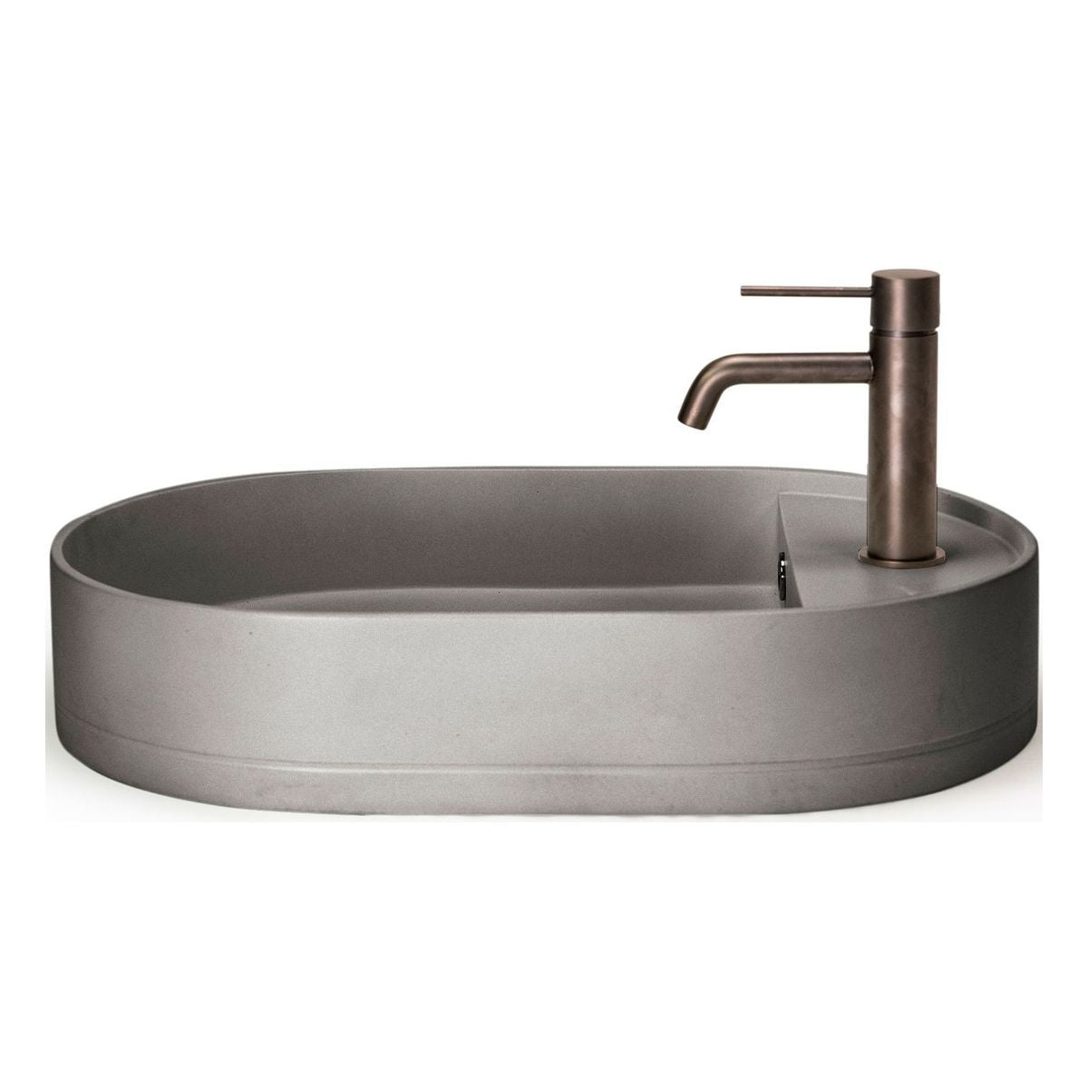 Nood Surface Mount Shelf Oval Basin in With Taphole/ No Overflow in Sky Grey
