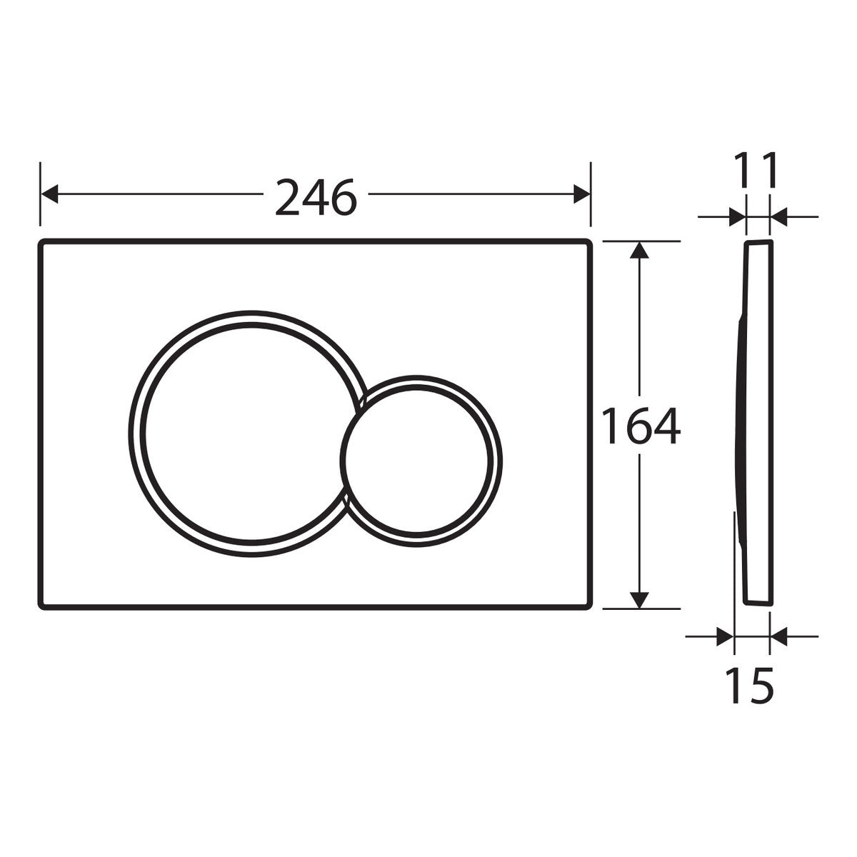 Fienza Fienza Sigma Round Button Flush Plate, Matte Chrome