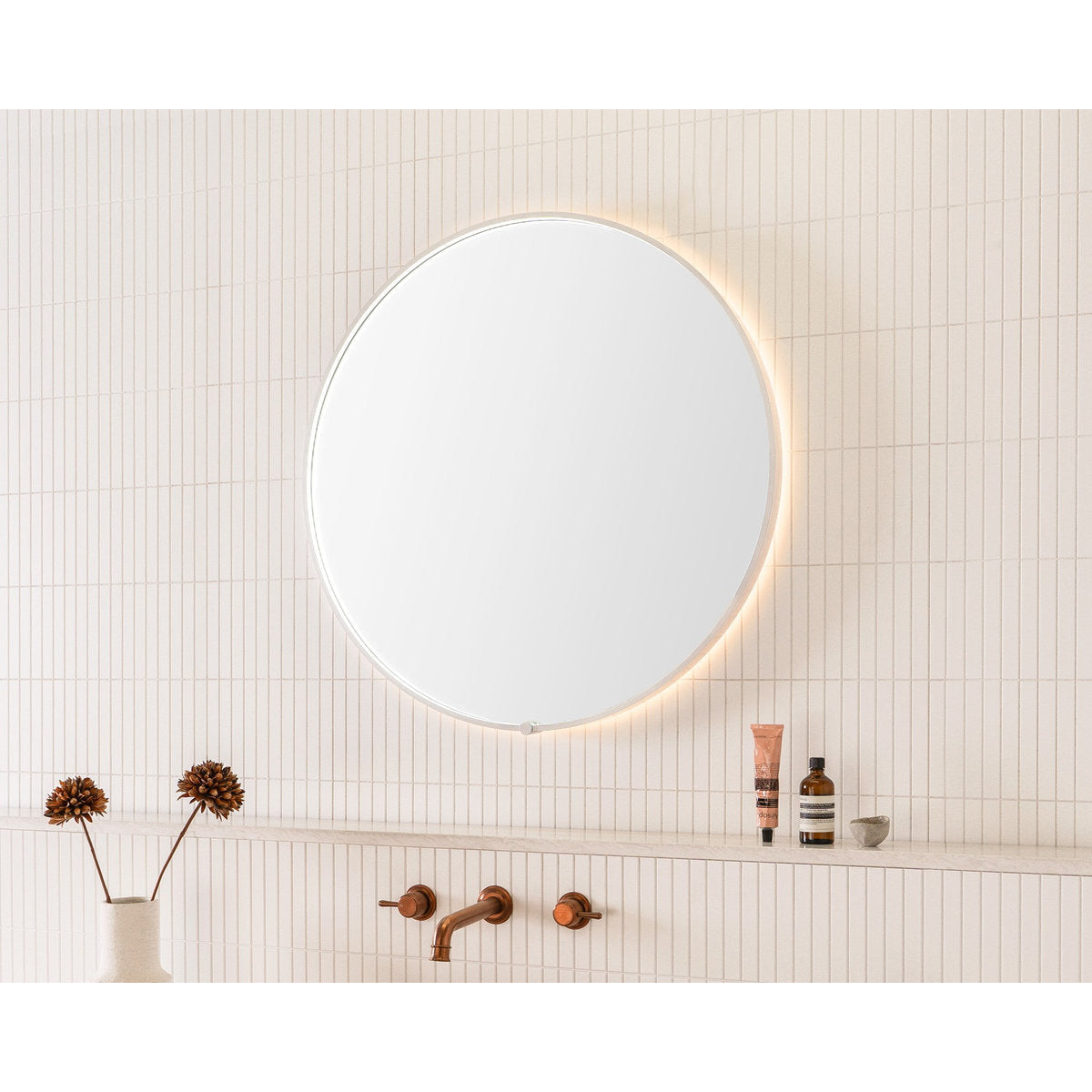 ADP Sera Round LED Mirror, 750mm, Matte White