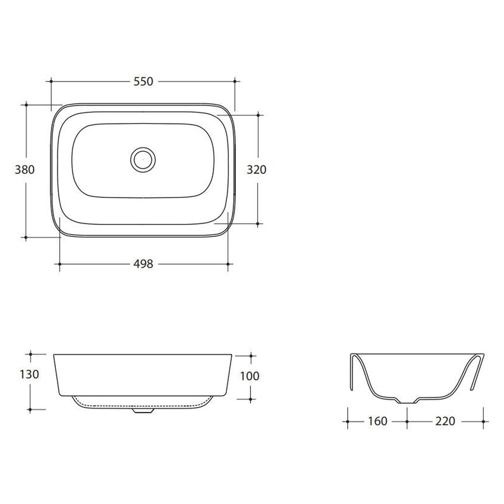 Studio Bagno Soul 2 Bench Basin - No Taphole