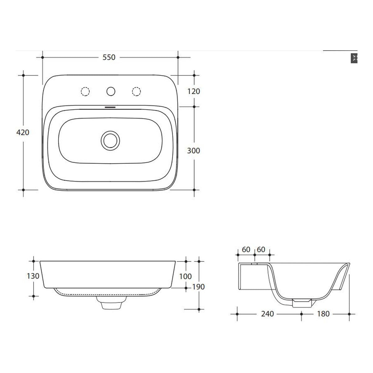 Studio Bagno Soul 4 Bench Basin - 1 Taphole