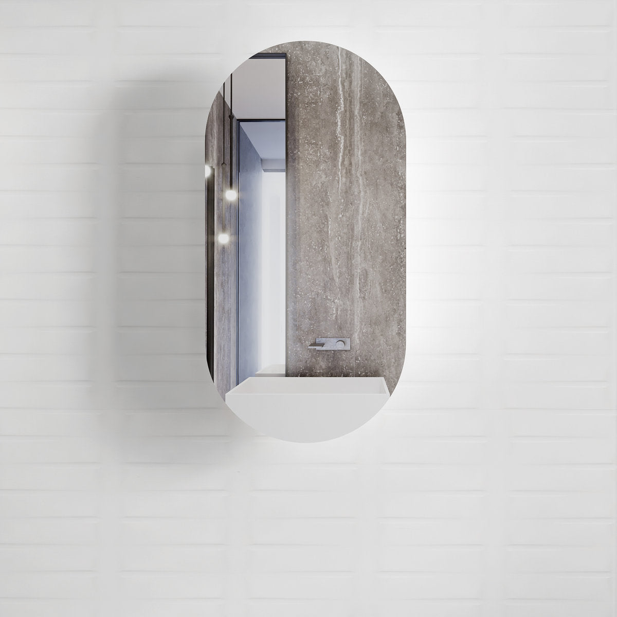 Otti Noosa 900x450 White Shaving Cabinet