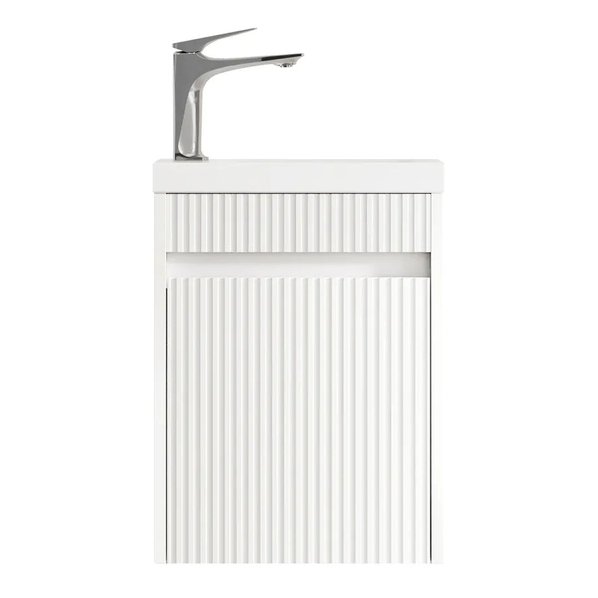 Otti Mini Ensuite Vanity 400mm Matte White Fluted Vanity with Basin