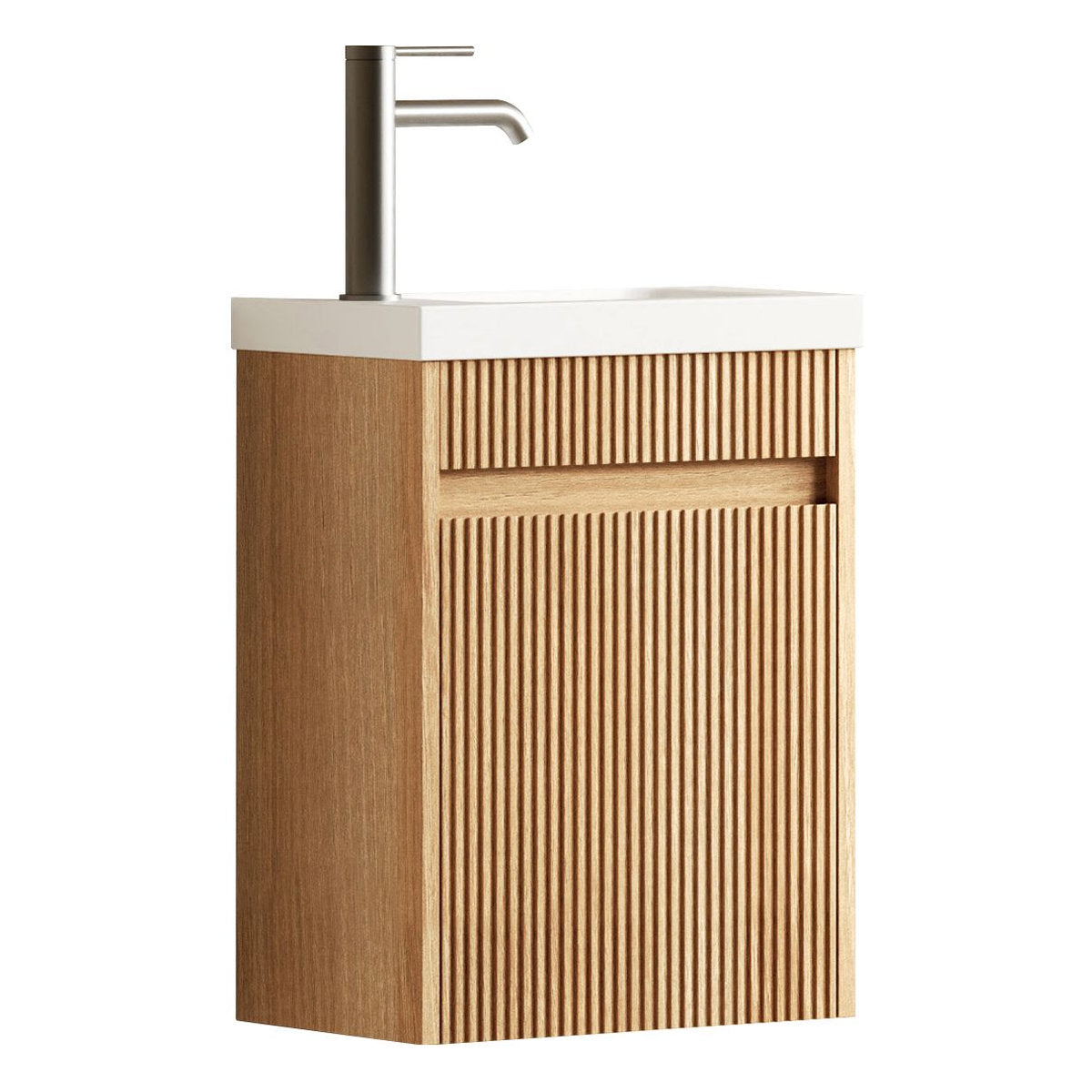 Otti Mini Ensuite Vanity 400mm Woodland Oak Fluted Vanity