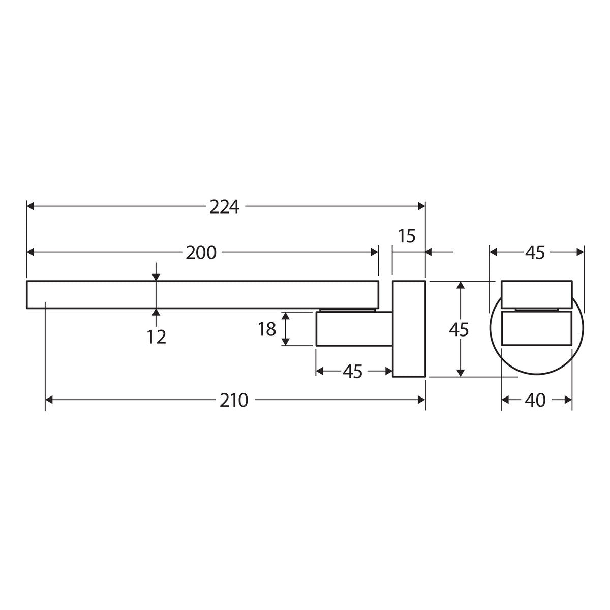 Fienza Rondo Swivel Bath Outlet