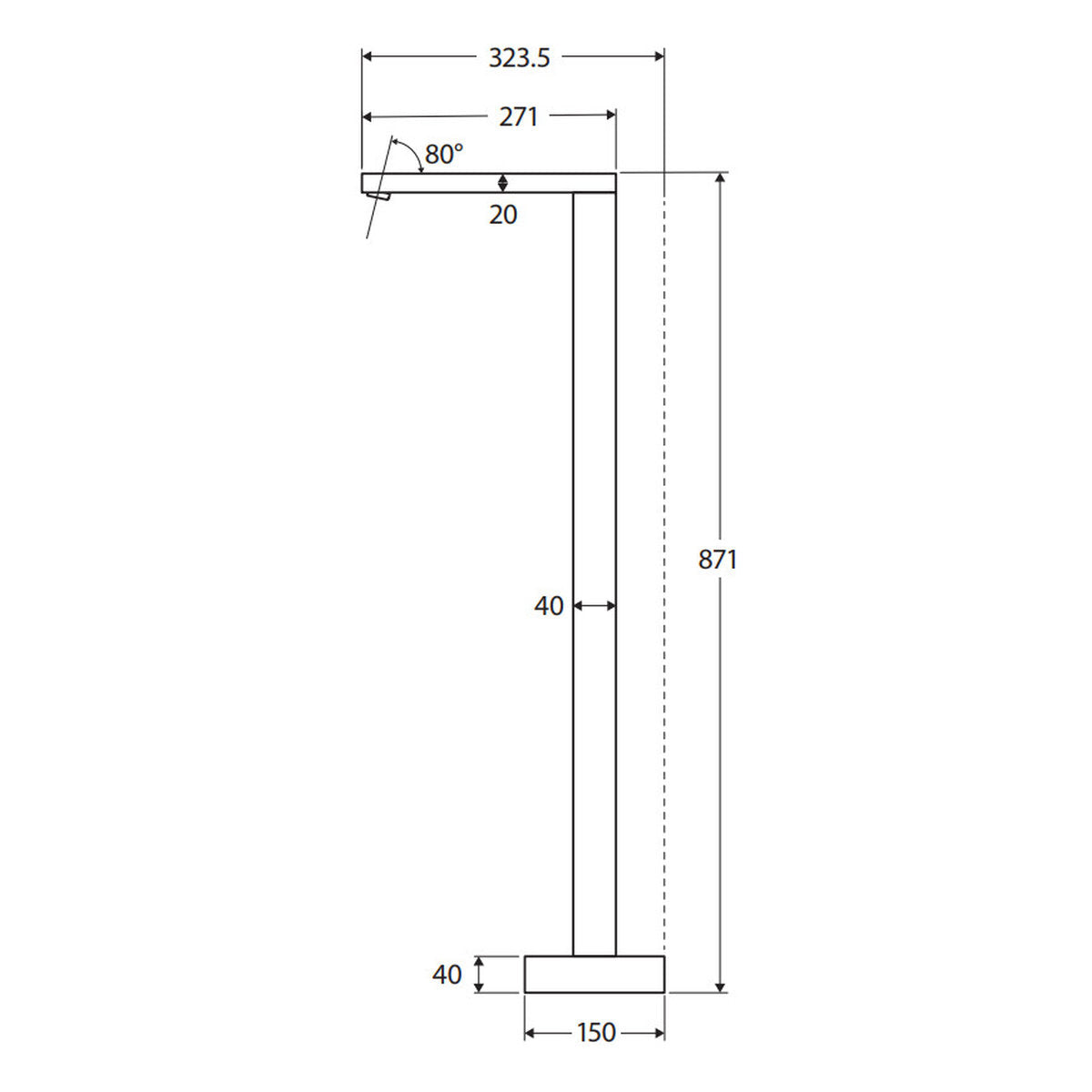 Fienza Jet Floor Mounted Bath Outlet