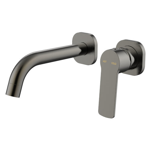 Millennium Cioso Square Wall Basin Mixer with Akemi Handle, Gun Metal