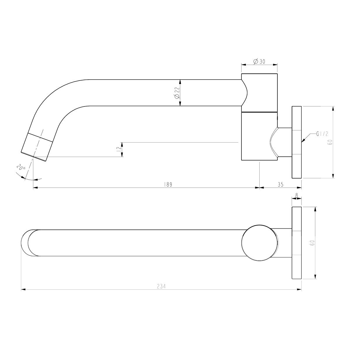 Millennium Cioso Square Swivel Basin/Bath Spout Rosa