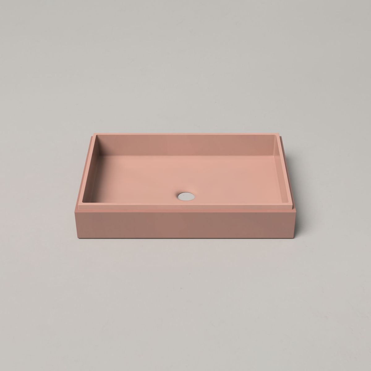 Nood Surface Mount Stepp Rectangle Basin in Blush Pink