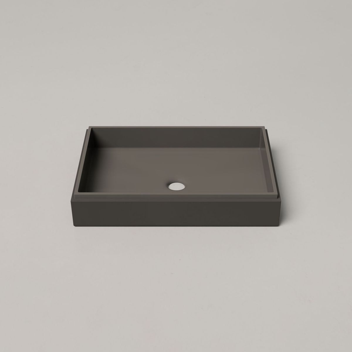Nood Surface Mount Stepp Rectangle Basin in Mid Tone Grey