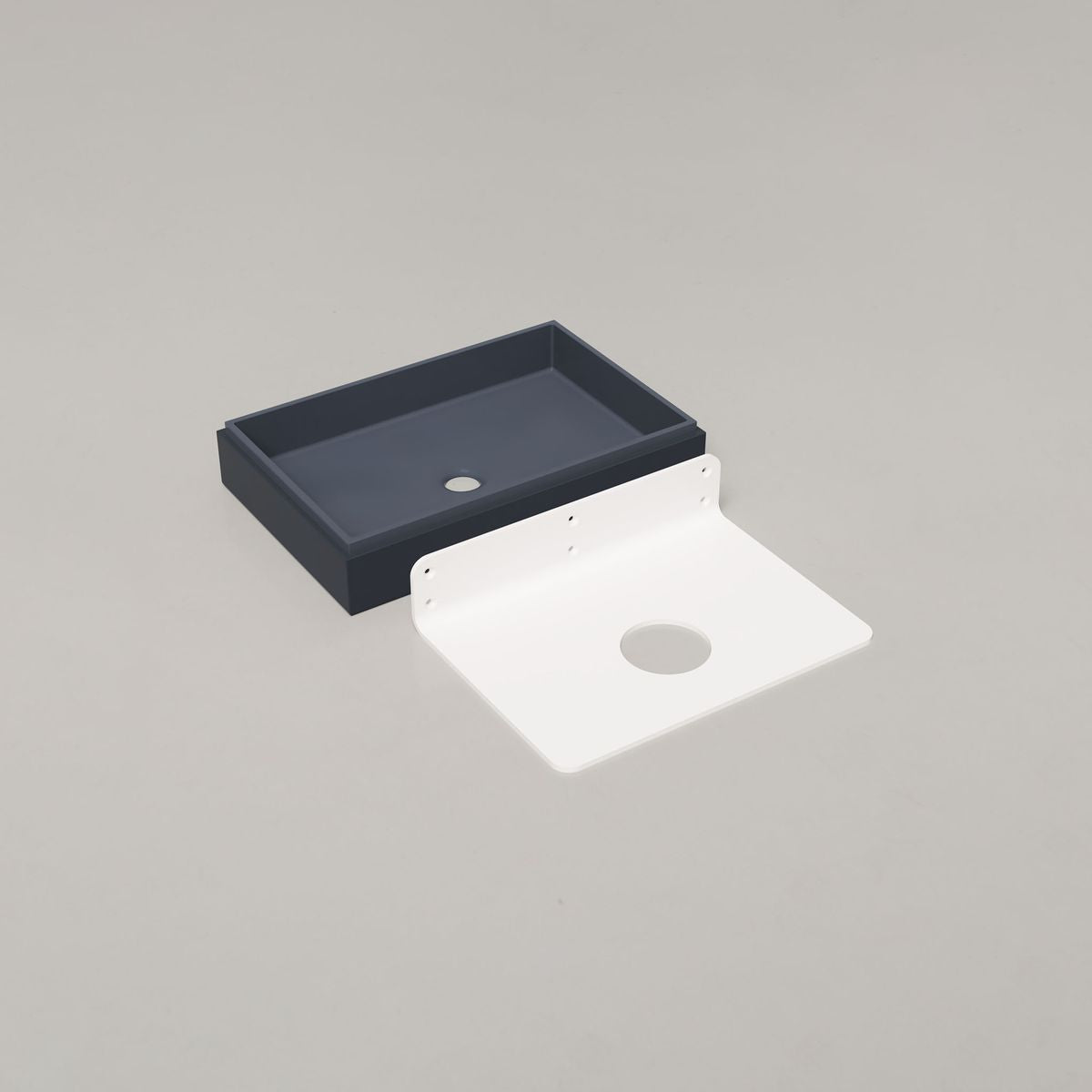Nood Wall Mount Stepp Rectangle Basin in Copan Blue