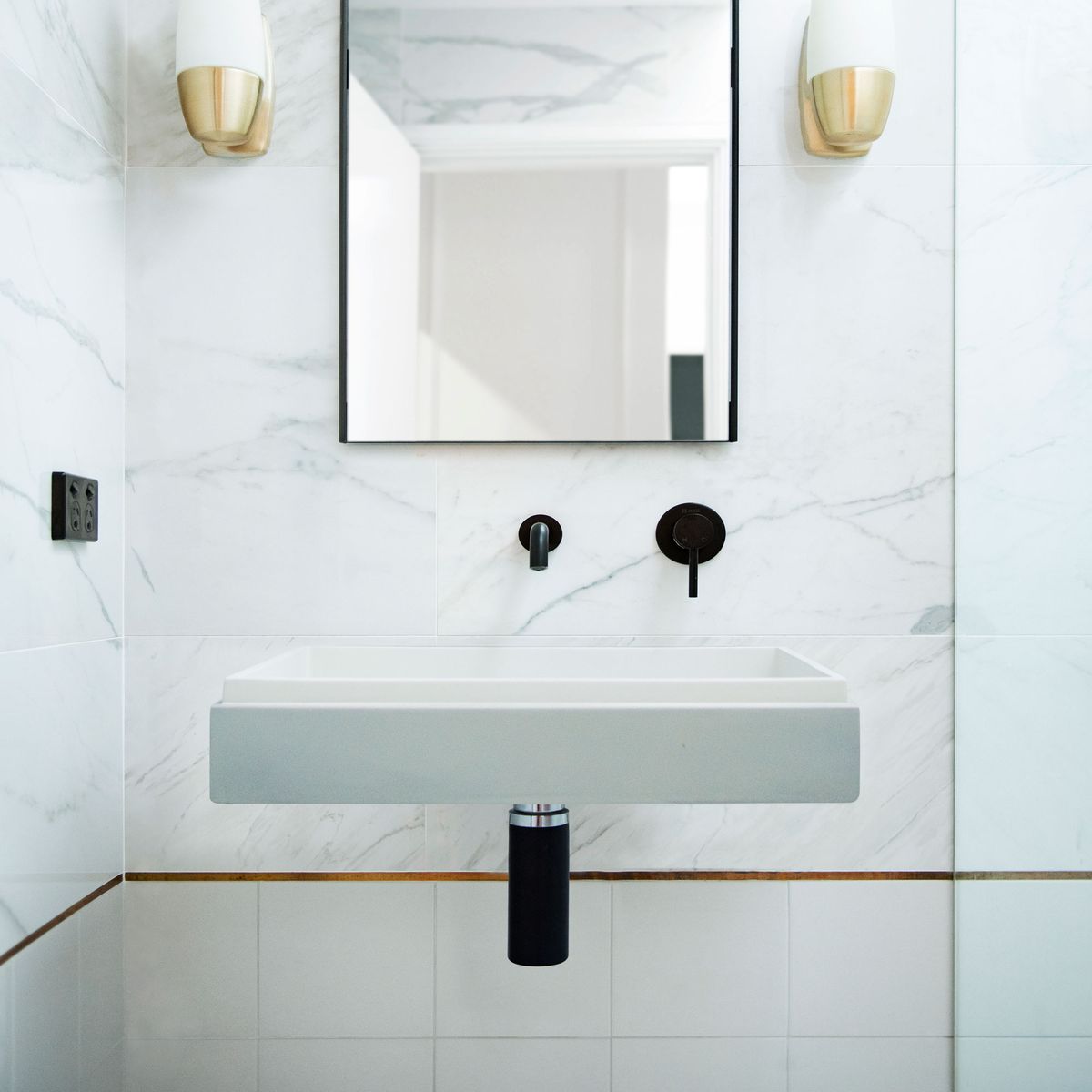 Nood Wall Mount Stepp Rectangle Basin in Ivory