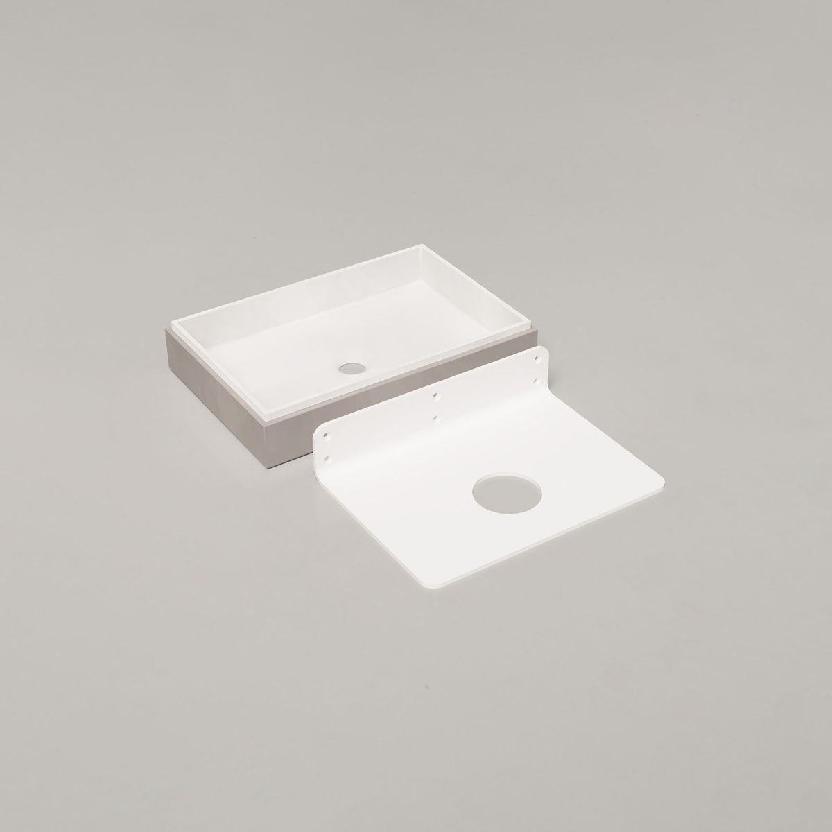 Nood Wall Mount Stepp Rectangle Basin in Ivory