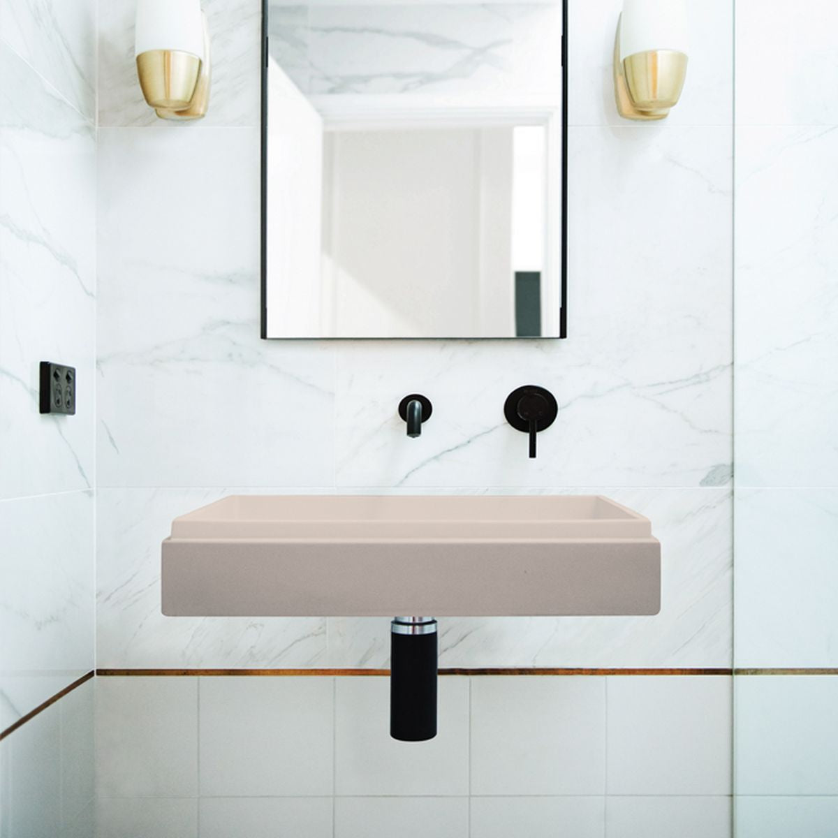 Nood Wall Mount Stepp Rectangle Basin in Nood