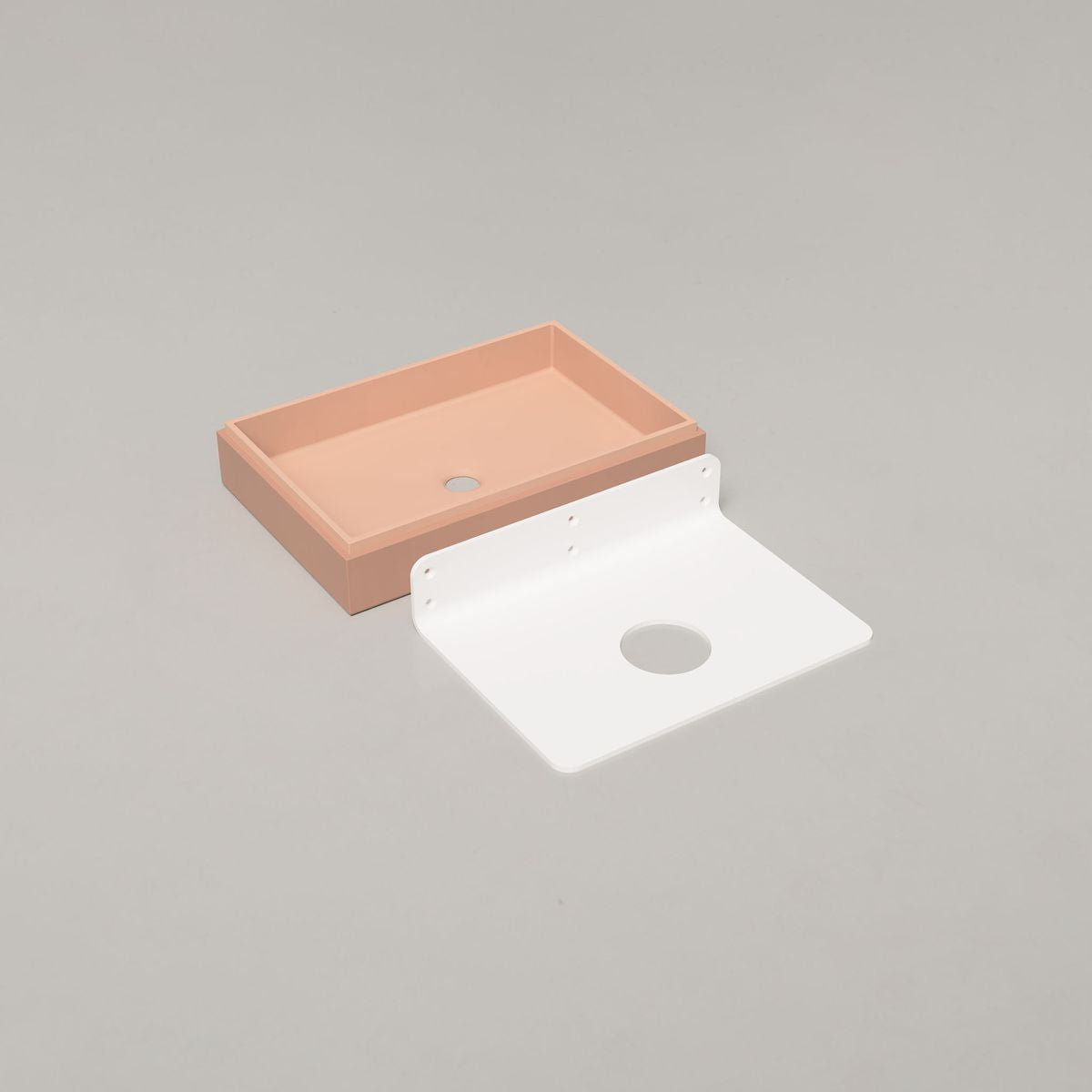Nood Wall Mount Stepp Rectangle Basin in Pastel Peach