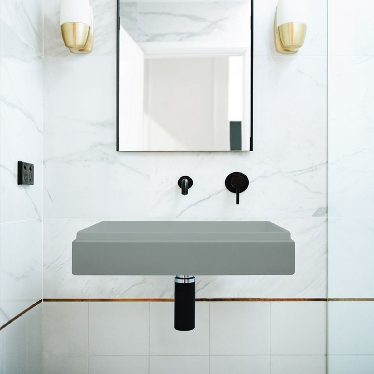 Nood Wall Mount Stepp Rectangle Basin in Rowboat