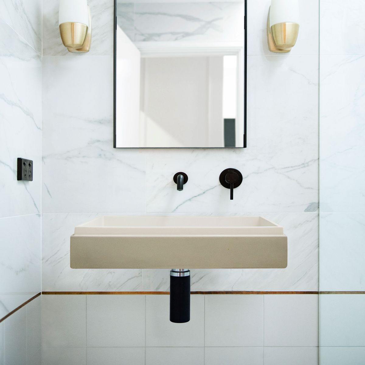 Nood Wall Mount Stepp Rectangle Basin in Sand