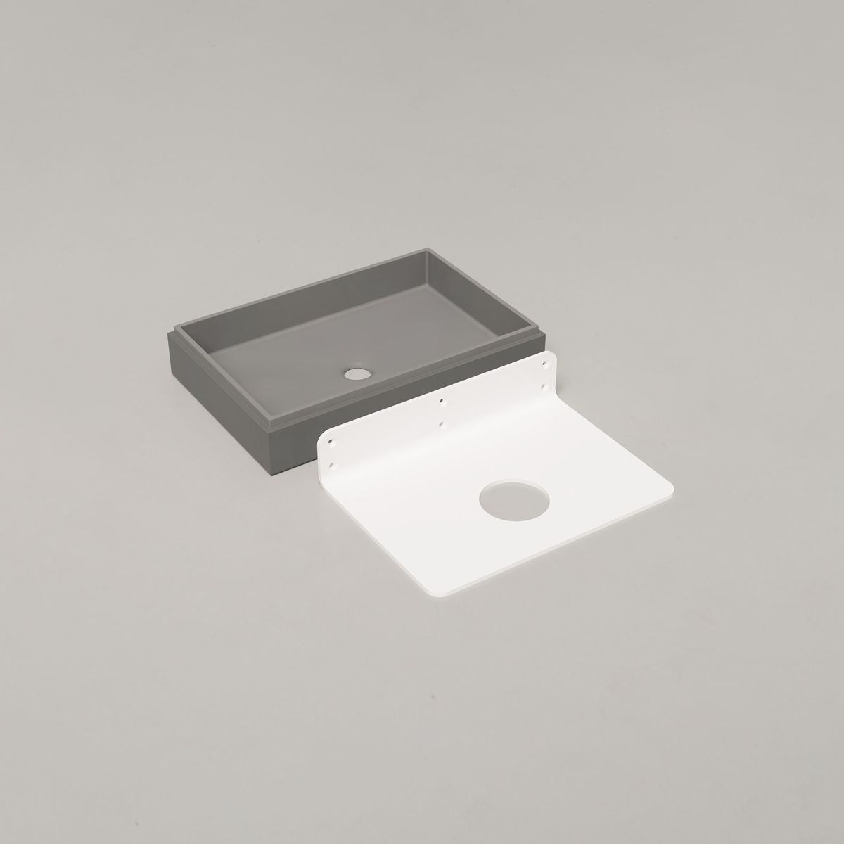 Nood Wall Mount Stepp Rectangle Basin in Sky Grey