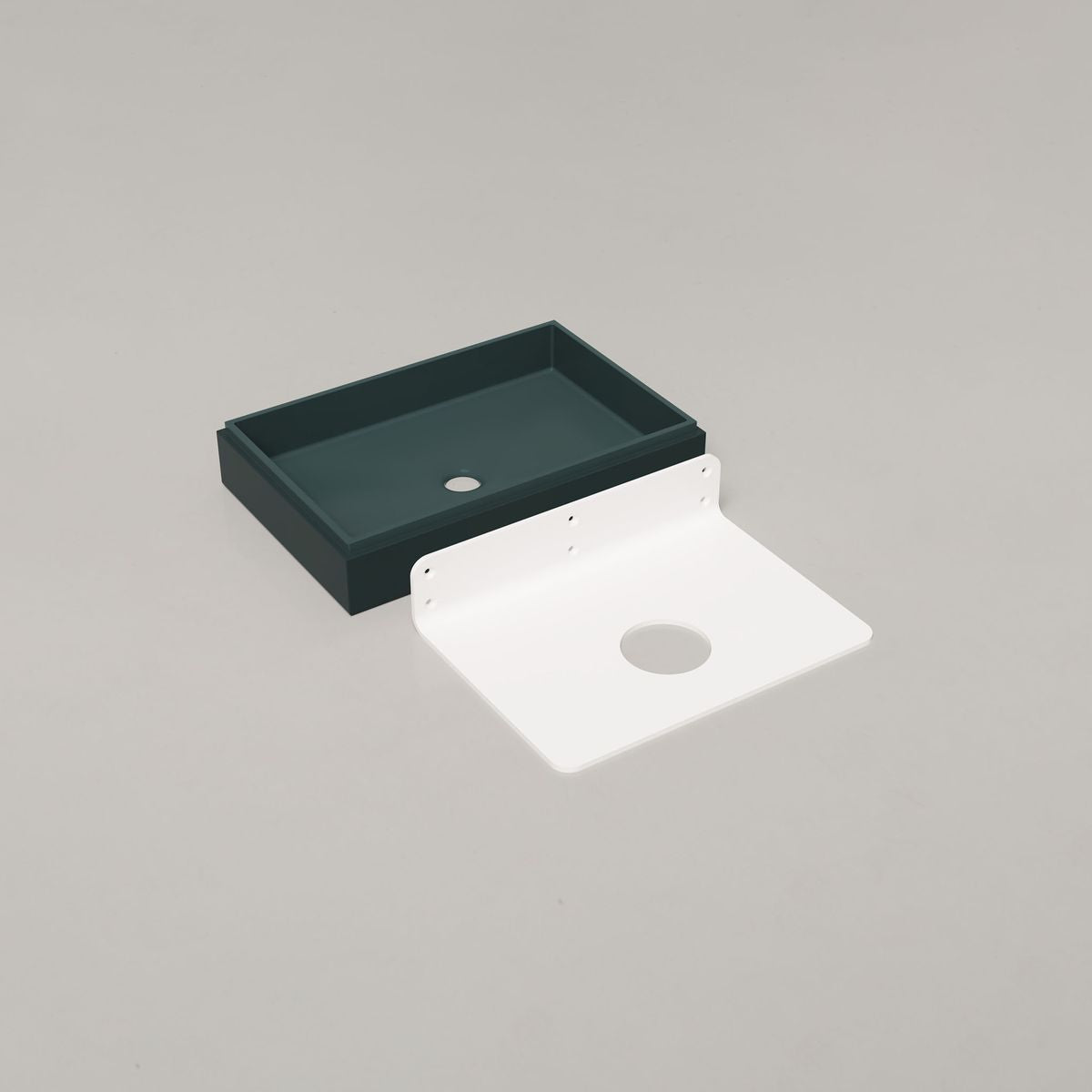 Nood Wall Mount Stepp Rectangle Basin in Teal