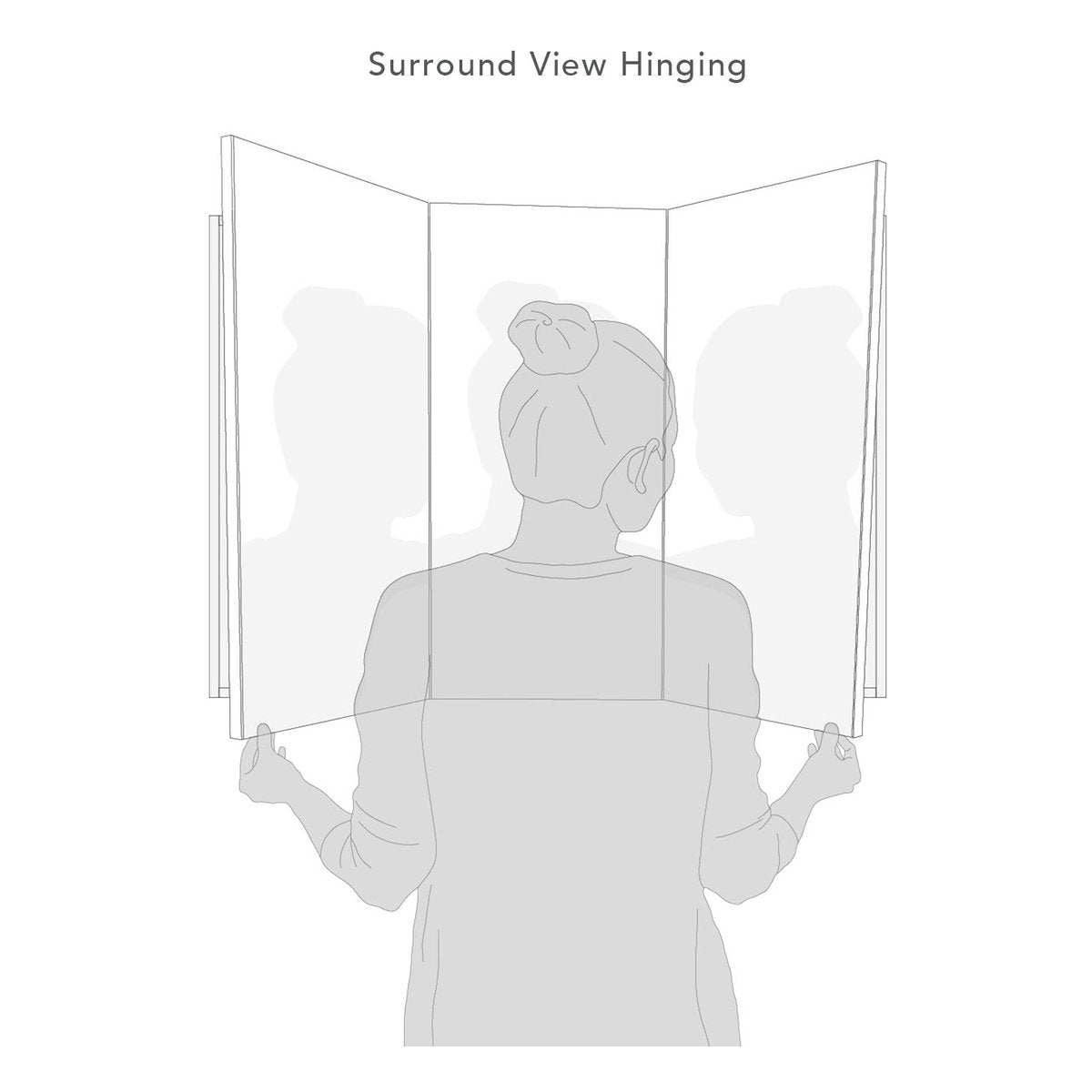 ADP Silk Mirrored Cabinet 1800, 3-Doors Surround View