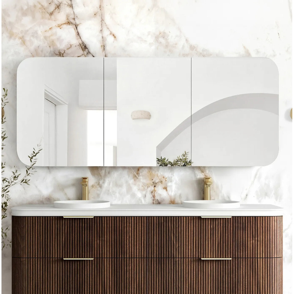 Otti Newport 1800x750 Sable Walnut Shaving Cabinet