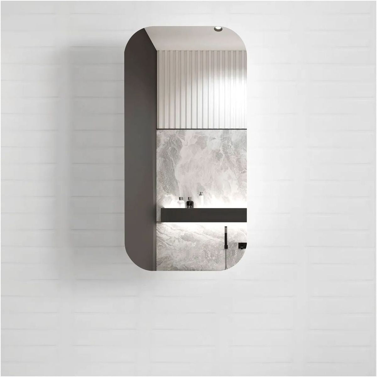 Otti Newport 900x450 Black Oak Shaving Cabinet