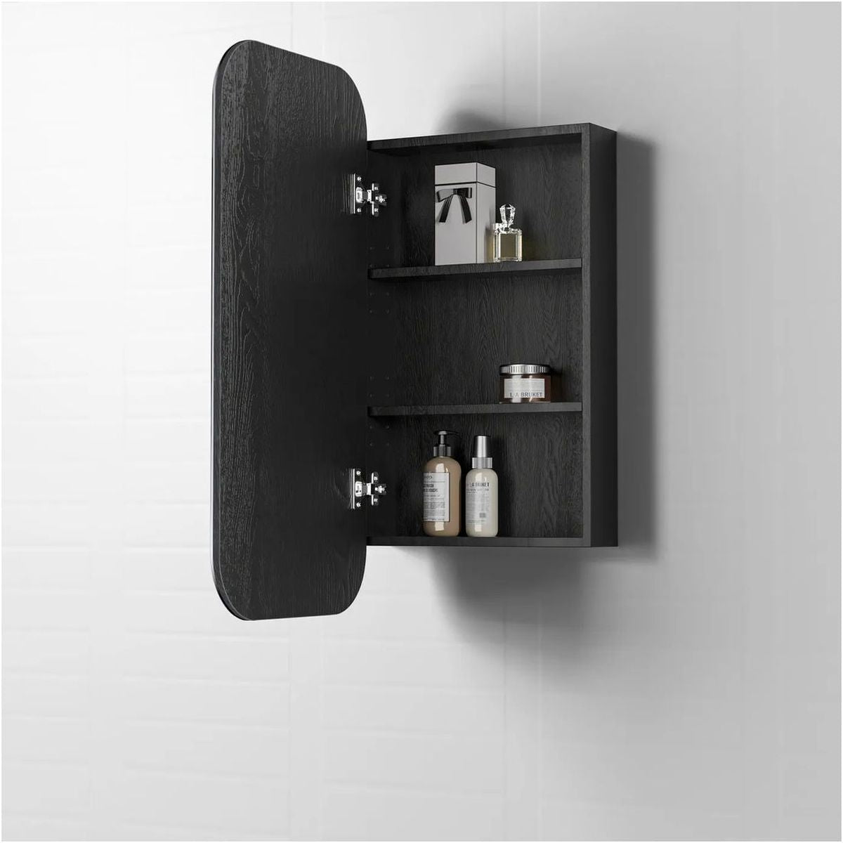 Otti Newport 900x450 Black Oak Shaving Cabinet