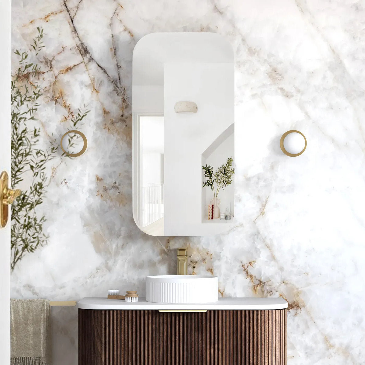Otti Newport 900x750 Sable Walnut Shaving Cabinet