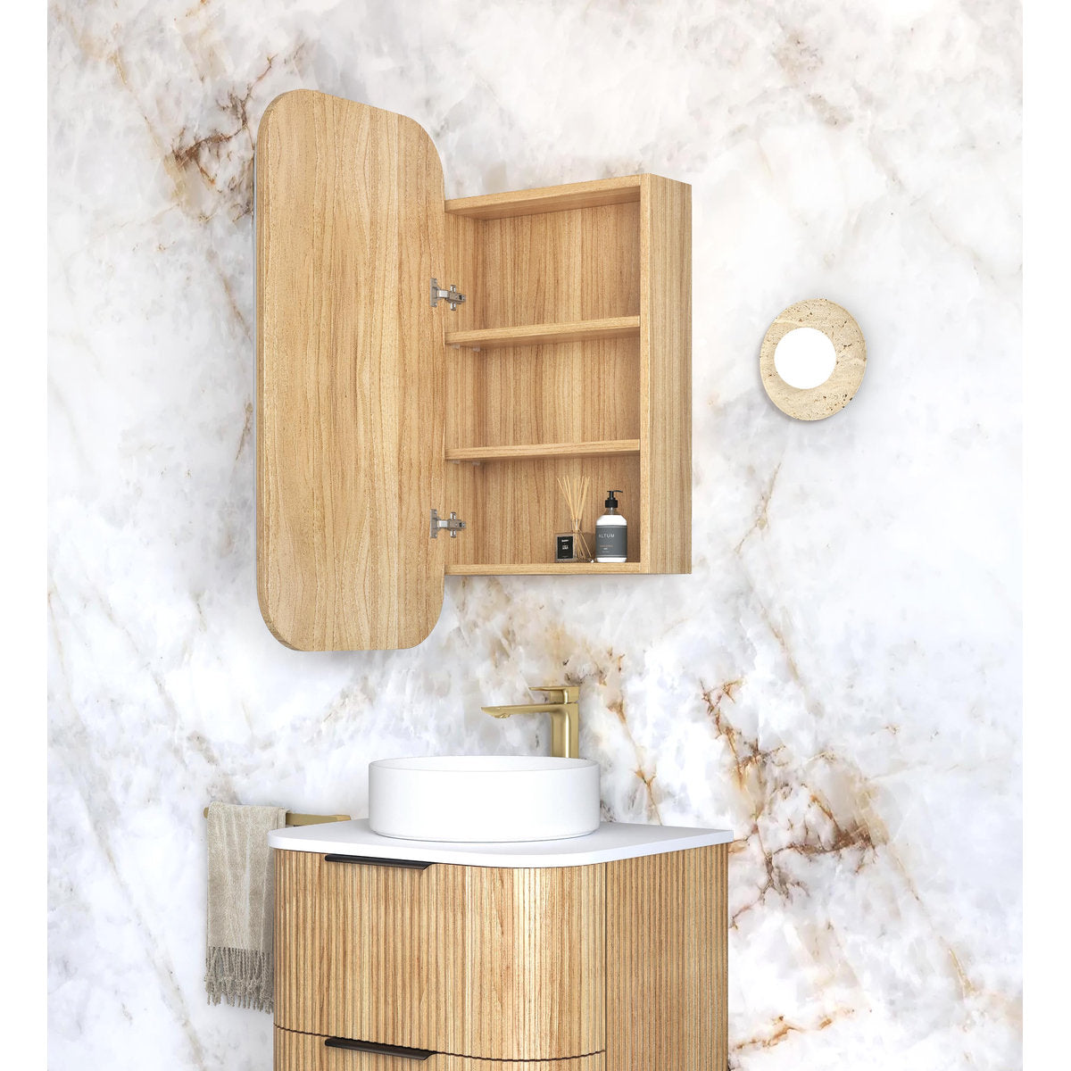Otti Newport 900x450 Woodland Oak Shaving Cabinet