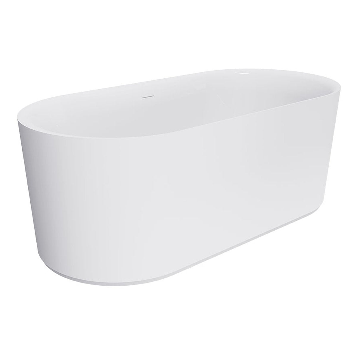 Fienza Empire Slim Freestanding Solid Surface Bath, 1500mm, Matte White