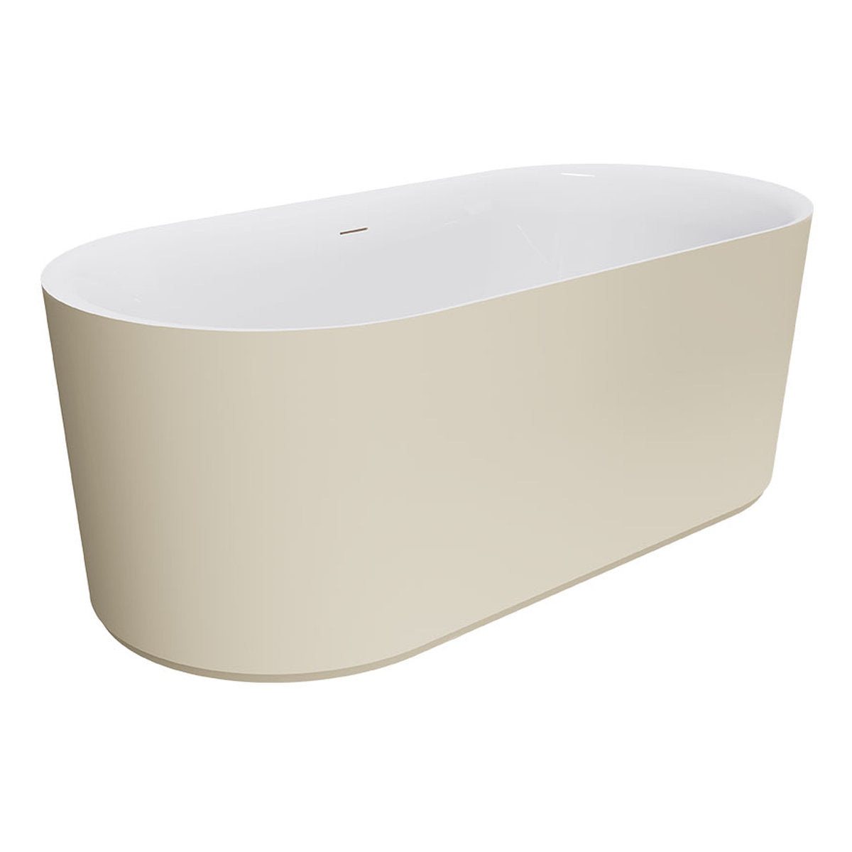 Fienza Empire Slim Freestanding Solid Surface Bath, 1500mm, Matte Khaki